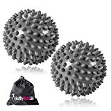 TWO PACK Premium Grade Spiky Massage Ball by Healthy Model Life – Highly Recommended for Plantar Fasciitis – Silver