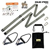 WOSS DUO PRO Suspension Strap Body Weight Fitness Trainer, Made in USA (Gunmetal Gray)