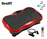 NexHT Mini Fitness Vibration Platform Whole Body Shape Exercise Machine with Built-in USB Speaker(89012A),Crazy Fit Vibration Massage Workout Trainer with Two Bands &Remote,Max User Weight 330lbs.Red