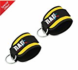 RAD Ankle D-Ring Strap Thigh Pulley Lifting Padded Multi GYM Bandage Ankle New (Yellow)