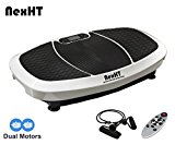 NexHT Dual Motor Fitness Vibration Platform Whole Body Shape Exercise Machine (89013A),Vibration Plate Crazy Fit Massage Workout Trainer with Two Resistance Bands &Remote, Max User Weight 330lbs.