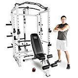 Marcy Pro Deluxe Folding Total Body Home Gym Cage Power Rack System with Bench