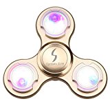 Fantastic Zone Fidget Hand Spinner With LED LIGHT Made of Aluminum Alloy Tri Spinner Toy With Colorful Shining Premium Anxiety Toy Helps Focus For Kids And Adults Stress Reducer