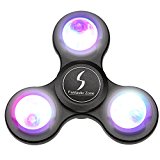 Fantastic Zone Fidget Hand Spinner With LED LIGHT Made of Aluminum Alloy Tri Spinner Toy With Colorful Shining Premium Anxiety Toy Helps Focus For Kids And Adults Stress Reducer