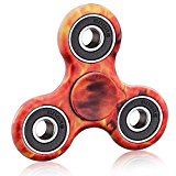 EDC Fidget Spinner Stainless Steel Bearing,Guarantee 2 min + Spin Time, Stress Relief Toy for ADHD Anxiety Autism Boredom (Flame Red)