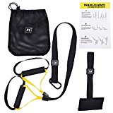 Suspension Trainer Straps with Handles,Training Kit for Home Gym Workout MMA Resistance Training Crossfit (Yellow)