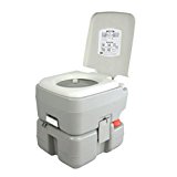 SereneLife Outdoor Portable Toilet with Carry Bag, Travel Toilet with Level indicator | | 3 Way Pistol Flush | Rotating Spout, for Camping, Boating, Traveling & Roadtripping – 5.3 Gallon (20L)