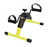 AdirMed Digital Foldable Mini Floor Foot Pedal Exerciser Leg Machine – Under Desk Exerciser – Fully Assembled No Tools Required (Yellow)