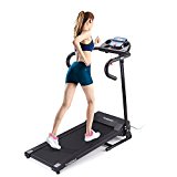 TOMSHOO 1100W Motorized Folding Electric Treadmill Fitness Machine Running Jogging Home Gym Machine with Heart Rate Monitor Mobile Phone Tablet Holder