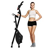eshion Folding Magnetic Upright Exercise Bike with Pulse heart rate Fitness Equipment