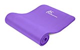 Prosource Premium 1/2-Inch Extra Thick 71-Inch Long High Density Exercise Yoga Mat with Comfort Foam and Carrying Straps, Purple, Frustration-Free Packaging