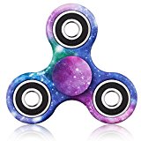 Hand Fidget Spinner Toy Stress Reducer Perfect For ADD, ADHD,Finger Toy with Ultra Fast R188 Stainless Steel Bearings,3 to 5 Minutes Spin Time (Galaxy)