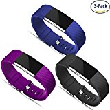 Maledan Replacement Bands (3 Pack) for Fitbit Charge 2, Large