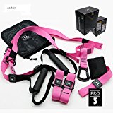 Fitness Training Pro Trainer Straps For Home Workout GYM Resistance Training Crossfit (PINK3-2)