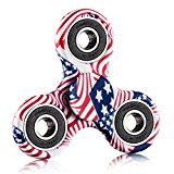 Hand Fidget Spinner Toy Stress Reducer Perfect For ADD, ADHD,Finger Toy with Ultra Fast R188 Stainless Steel Bearings,3 to 5 Minutes Spin Time (American Flag)