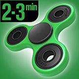 LYNEC Tri Fidget Hand Spinner, Ultra Fast Bearings, Finger Toy, Great Gift for ADD, ADHD, Anxiety and Autism Adult Children, Green