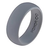 Silicone Wedding Ring by HonorGear, Premium Quality Medical Grade Wedding-Bands for Active Men, Athletes, Comfortable Fit & Skin Safe, Non-toxic, Antibacterial (Space Grey, 9)