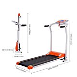 Lantusi Easy Assembly Folding Electric Treadmill Running Training Machine Equipment for Home (US STOCK) (One Size, Orange)