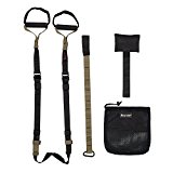 KYLIN SPORT Suspension Straps Heavy Duty Pro Bodyweight Trainer For Home Workout GYM MMA Resistance Training (Gray ( Tension Supported 1000 LBS))