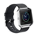 GinCoband 8PCS Fitbit Blaze Bands Replacement For Fitbit Blaze Smart Watch No tracker (Black, Large)