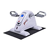 Pinty Compact Motorized Exercise Bike Pedal Exerciser Portable Cycle Lightweight for Arms and Legs with LED Monitor Fitness(White)
