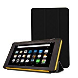 NUYEA Case For Fire 7 (2017 Released) – Ultra Slim Lightweight PU Leather Folio Case with Smart Auto Wake/Sleep for Fire HD 7 (Black)