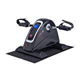 Pinty Compact Motorized Exercise Bike Pedal Exerciser Portable Cycle Lightweight for Arms and Legs with LED Monitor Fitness (Black)