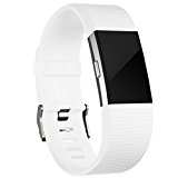 Wepro Fitbit Charge 2 bands, Replacement for Fitbit Charge 2 HR Bands, Buckle, White, Large