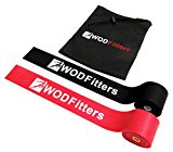 WODFitters Floss Bands for Muscle Compression Tack & Flossing, Mobility & Recovery WODs – 2 Pack with Carrying Case (Black – Red Combo, 2 Pack)