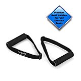 SUPER EXERCISE BAND Flat Resistance Band Handles For Comfortable Grip When Doing Strength Training, Physical Therapy, Pilates & Chair Workouts With Flat Resistance Bands. Plus Stretch Band E-book.