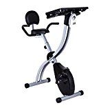 Pinty Adjustable Exercise Bike Workstation with Tablet Holder and Standing Desk