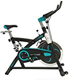 Body Xtreme Fitness Exercise Bike, Home Gym Equipment, Aqua New Design, 40lb Flywheel, Resistance Bands, Drink Bottle (Aqua)