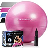 Exercise Ball – 2,000 lbs Stability Ball – Professional Grade – Anti Burst Exercise Equipment for Home, Balance, Gym, Core Strength, Yoga, Fitness, Desk Chairs (Pink, 45 Centimeters)