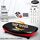 3D Dual Motor Vibration Platform Machine, 360 Degree Shake, Full Body Vibration with Remote Control, Resistance Bands & Mat – Red