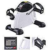 AW Portable Mini Pedal Exerciser with Handle Fitness Exercise Bike Cycle Arm Leg LCD Display Gym Home office