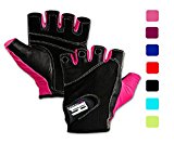 Women’s Fit Grip Weight Lifting Gloves w/ Washable Ladies Gym Workout Crossfit Pink,Large