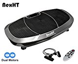 NexHT Fitness Vibration Platform,Whole Full Body Shape Exercise Machine,Vibration Plate ,Fit Massage Workout Trainer with Two Bands &Remote,Max User Weight 330lbs. (Metallic Grey 89014A)