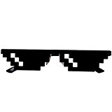 Fubovd Thug Life Glasses 8 Bit Pixel Deal With IT Sunglasses Unisex Sunglasses Toy (Black A)