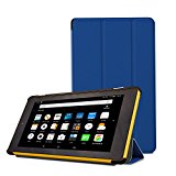 NUYEA DY17HD7-02 Ultra Slim Lightweight PU Leather Folio Case with Smart Auto Wake/Sleep for Fire HD 7, Blue