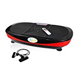 Clevr Dual Motor 3D Full Body Oscillation Vibration Platform Fitness Machine, 360 Degree Shake, 3D Dual Motor with Remote Control & Resistance Bands for Balance & Versatile Workouts, Red