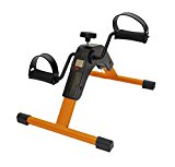 AdirMed Digital Foldable Mini Floor Foot Pedal Exerciser Leg Machine – Under Desk Exerciser – Fully Assembled No Tools Required (Orange)