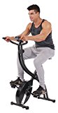 PLENY Foldable Upright Stationary Exercise Bike with 16 Level Resistance, Hand Pulse (Black)