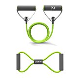 Resistance Tubes Toning Tube Resistance Bands / Cord Pulley TPR Foam For Exercise Fitness Pilates Strength Training with Foam Handles (Medium tension – Green Set)