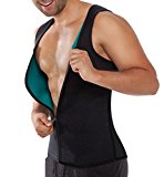 NonEcho Men’s Neoprene Sauna Suit Sweat Body Shaper Fitness Vest, Black, X-Small