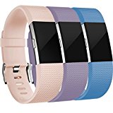 Wepro Fitbit Charge 2 bands, Replacement for Fitbit Bands Charge 2 HR, Buckle, 3 Colors, Large