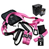 Suspension Trainer Basic Kit Exercise Bands Yoga Fitness Hanging Belt Pulling Rope Home Exerciser Training Equipment Resistance Set (Adjustable and Extended)