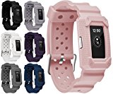 Moretek Classic Fitness Wrist Band Smart Watch Replacement Bracelet for Fitbit Charge 2 Tracker (Pink)