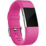 Wepro Fitbit Charge 2 bands, Replacement for Fitbit Charge 2 HR Bands, Buckle, Rose pink, Small