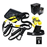 Suspension Trainer Basic Kit Exercise Bands Yoga Fitness Hanging Belt Pulling Rope Home Exerciser Training Equipment Resistance Set (Adjustable and Extended)