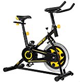 Merax Pro Fitness indoor Cycling Trainer Exercise Bike -30 lbs Flywheel (Black/Yellow)